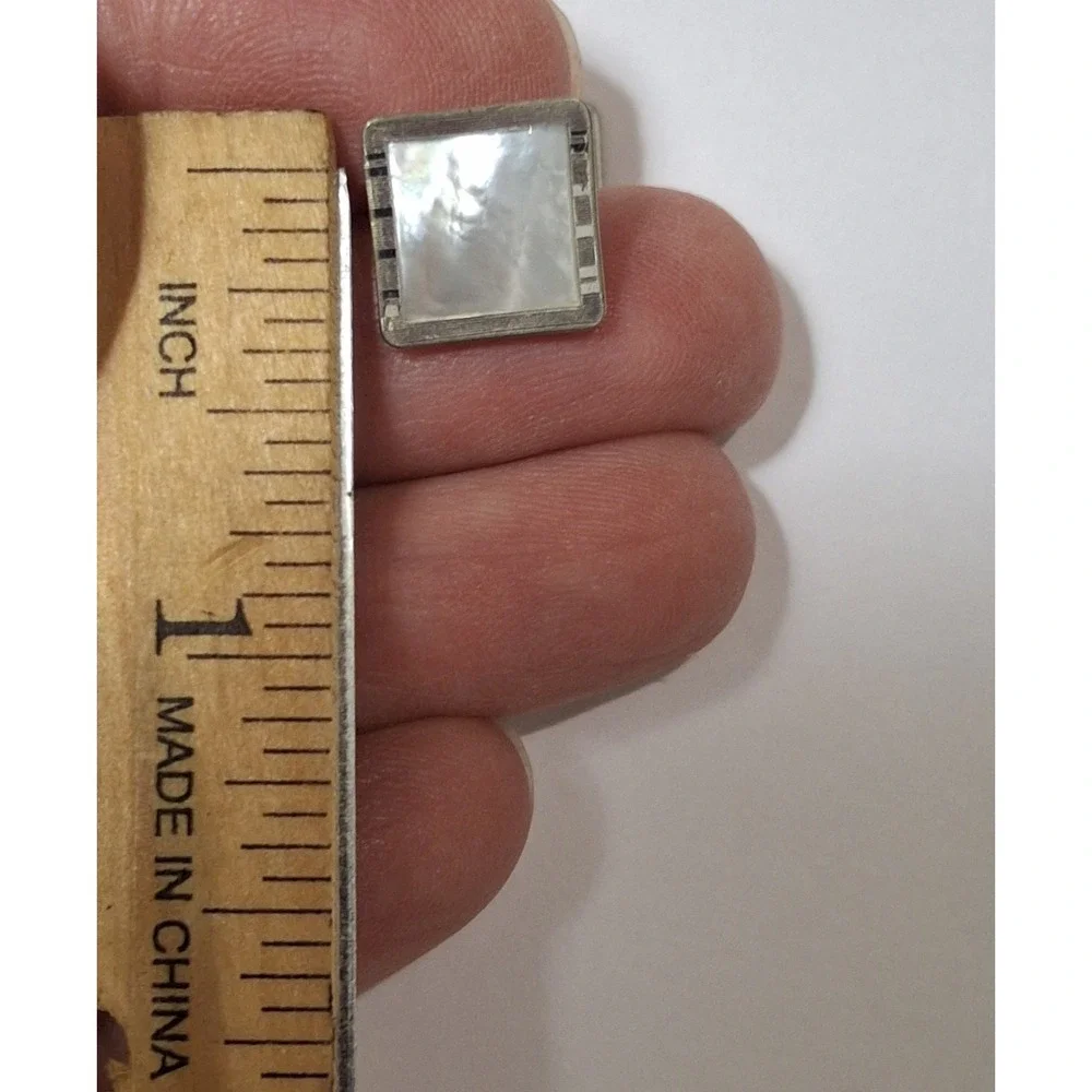 Swank 140 Platinum Front Mother Of Pearl Square Cufflinks Vintage Luxury
